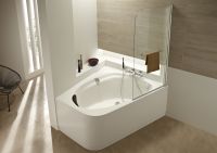 Шторка на ванну Jacob Delafon Odeon Up 80x145 профиль Хром стекло прозрачное арт-E4932-GA — фото 4, Шторки для ванной распашные