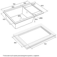 Кухонная мойка Paulmark Flugen 60 Антрацит арт-PM317850-AN — фото 4, Кухонные мойки