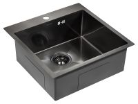 Кухонная мойка Paulmark Kroner 51 Вороненая сталь арт-PM215151-GM — фото 2, Кухонные мойки