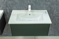 Тумба под раковину WellWant Aura 80 подвесная Серо-зеленая арт-WWM000800G — фото 2, Тумбы под раковину