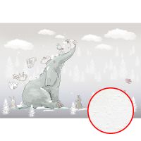 Фреска детская Ortograf Для самых маленьких 33725 Фактура бархат FX Флизелин (4*2,7) Серый, Животные арт-33725 (бархат FX) — фото 1, Фрески