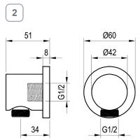 Шланговое подключение Ravak 701.61RGB Розовое золото арт-X07P709 — фото 3, Шланговые подключения