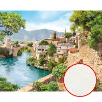 Фреска Ortograf Городской пейзаж 4636 Фактура флок FLK Флизелин (3,4*2,7) Бежевый/Зеленый/Голубой, Город/Пейзаж арт-4636 (флок FLK) — фото 1, Фрески