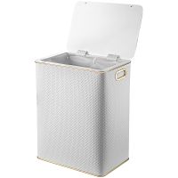 Корзина для белья Geralis Punto Белая, кант Золото, большая арт-PWG-S — фото 2, Корзины для белья