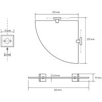 Стеклянная полка Bemeta Beta угловая Хром арт-132102012 — фото 3, Полки для ванной и душа