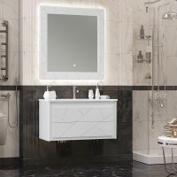 Тумба под раковину Opadiris Луиджи 100 подвесная Белая матовая арт-00-00006177 — фото 6, Тумбы под раковину