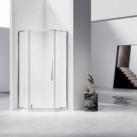 Душевой уголок Vincea Slim-N 90x90 профиль Хром стекло прозрачное арт-VSP-4SN900CL — фото 1, Душевые уголки трапеция