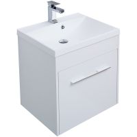 Тумба под раковину Aquanet Августа 58 подвесная Белый глянец арт-274017 — фото 1, Тумбы под раковину