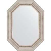 Зеркало Evoform Octagon 56x76 в багетной раме - Римское серебро 88 мм арт-BY 7165 — фото 1, Зеркала в ванную комнату
