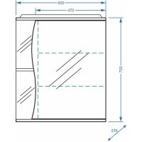 Зеркальный шкаф Stella Polar Волна Верея 60 с подсветкой Белый арт-SP-00000048 — фото 4, Зеркальные шкафы в ванную