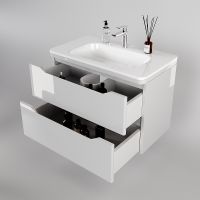 Тумба под раковину WellWant Riviera 80 подвесная Белый глянец антискрейтч арт-WWTRMW842W — фото 3, Тумбы под раковину