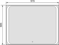 Зеркало Jorno Modul 100 с подсветкой с сенсорным выключателем арт-Mоl.02.92/W — фото 13, Зеркала в ванную комнату