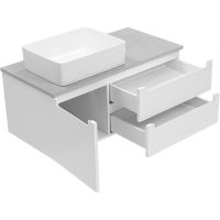 Тумба с раковиной Brevita Cargo 100 подвесная Белая матовая арт-УТ000024162 — фото 6, Тумбы с раковиной