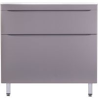 Тумба под раковину Style Line Бергамо мини 90 Люкс Plus Серая антискрейч арт-СС-00002362 — фото 1, Тумбы под раковину