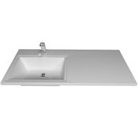 Раковина Corozo Stella Polar Мадлен 110 L с местом под стиральную машину Белая арт-SP-00000837 — фото 1, Раковины встраиваемые сверху