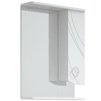 Зеркало со шкафом Corozo Ультра Флора 55 с подсветкой Белое арт-SD-00000301 — фото 2, Зеркальные шкафы в ванную