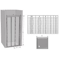 Душевая дверь Ravak Supernova ASDP3-80 профиль Сатин стекло Grape арт-00V40U02ZG — фото 8, Раздвижные душевые двери