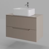 Тумба с раковиной Orange Line 80 подвесная Латте матовый арт-Li-80TuLMDF+B02-460W — фото 1, Тумбы с раковиной