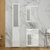 Зеркало со шкафом Volna Milena 55 L с подсветкой Белое арт-zsMLN55.L-01 — фото 6, Зеркальные шкафы в ванную