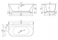 Акриловая ванна Abber 170х80 без гидромассажа арт-AB9276 — фото 5, Акриловые ванны