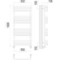 Товар: Водяной полотенцесушитель Terminus Стандарт П20 500x1000 Хром, нижнее подключение, G 1/2" ВР, с угловым соединением арт-4670078529800 - фото 4 Водяной полотенцесушитель Terminus Стандарт П20 500x1000 Хром, нижнее подключение, G 1/2" ВР, с угловым соединением арт-4670078529800 — фото 4, Водяные полотенцесушители