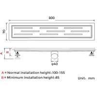 Душевой лоток Gappo с решеткой Нержавеющая сталь арт-G88007-1 — фото 12, Душевые лотки