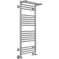 Водяной полотенцесушитель Terminus Аврора П20 400x1000 с полкой Хром, нижнее подключение, G 1/2" ВР, с угловым соединением арт-4670078529435 — фото 1, Водяные полотенцесушители