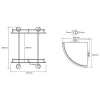 Стеклянная полка Bemeta Omega угловая Хром арт-104202142 — фото 2, Полки для ванной и душа