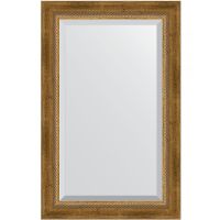 Зеркало Evoform Exclusive 83х53 с фацетом в багетной раме - Состаренная бронза с плетением 70 мм арт-BY 3406 — фото 1, Зеркала в ванную комнату