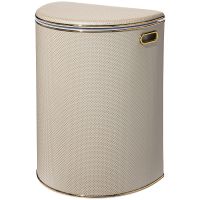 Корзина для белья Geralis Ромб Белая, кант Золото, полукруглая арт-RWG-O — фото 1, Корзины для белья