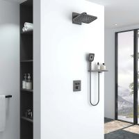 Душевая система Vincea Inspire с термостатом Вороненая сталь арт-VSFW-3I21MT4RGM — фото 2, Встраиваемые душевые комплекты