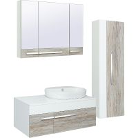 Товар: Шкаф пенал Runo Вудлайн 35 подвесной Дуб скандинавский Белый арт-00-00001012 - фото 3 Шкаф пенал Runo Вудлайн 35 подвесной Дуб скандинавский Белый арт-00-00001012 — фото 3, Пеналы для ванной комнаты