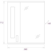Зеркало со шкафом Onika Кристалл 58.01 с подсветкой Белое арт-205817 — фото 5, Зеркальные шкафы в ванную