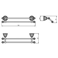 Полотенцедержатель Migliore Olivia двойной Бронза Белый арт-17439 — фото 2, Полотенцедержатели
