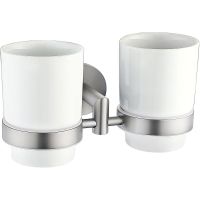 Стакан для зубных щеток Allen Brau Priority Белый Никель брашированный арт-6.31003-BN — фото 1, Стаканы для зубных щеток