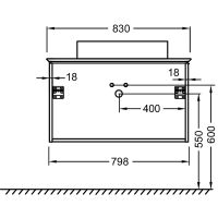 Тумба под раковину Jacob Delafon Madeleine 80 подвесная Черная матовая арт-EB2083-J53 — фото 3, Тумбы под раковину