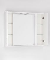Зеркало со шкафом Style Line Эко стандарт Панда 100 С с подсветкой Белый глянец арт-ЛС-00000239 — фото 8, Зеркальные шкафы в ванную