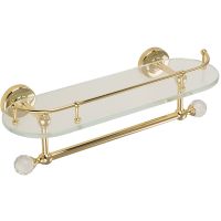 Стеклянная полка Migliore Amerida Золото с кристаллами Swarovski арт-16602 — фото 1, Полки для ванной и душа