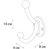 Двойной крючок Fixsen Hotel Хром арт-FX-31005A — фото 4, Крючки для полотенец