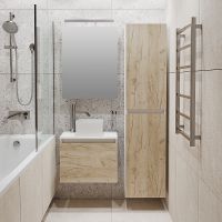 Тумба под раковину Runo Бари 50 подвесная Крафт дуб Белая арт-00-00001373 — фото 9, Тумбы под раковину