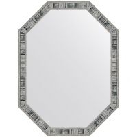 Зеркало Evoform Octagon 79x59 в багетной раме - Состаренное дерево 50 мм арт-BY 7417 — фото 1, Зеркала в ванную комнату