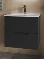 Тумба с раковиной Orange подвесная Черная матовая арт-Li-60Tub+Ra — фото 2, Тумбы с раковиной