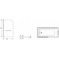 Шторка на ванну Jacob Delafon Odeon Up 80x145 профиль Хром стекло прозрачное арт-E4932-GA — фото 5, Шторки для ванной распашные