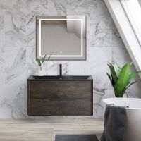 Зеркало BelBagno Kraft 88.5 с подсветкой с подогревом Черное с сенсорным выключателем арт-SPC-KRAFT-885-785-TCH-WARM-NERO — фото 2, Зеркала в ванную комнату