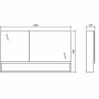 Зеркальный шкаф Orans BC-6019-1200R 120 Белый Черный арт-601912RЗ — фото 4, Зеркальные шкафы в ванную