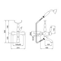 Смеситель для ванны Migliore Oxford Медь арт-19193 — фото 2, Смеситель для ванны