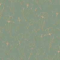 Обои Andrea Rossi Cheradi Винил на флизелине (1,06*10,05) Зеленый/Золото, Цветы арт-54390-4 — фото 1, Обои для стен