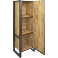 Шкаф пенал Sanflor Гард 43 Дуб крафт золотой Черный арт-С22583 — фото 2, Пеналы для ванной комнаты