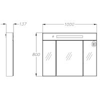 Зеркальный шкаф Opadiris Фреш 100 с подсветкой Белый арт-00-00006753 — фото 7, Зеркальные шкафы в ванную
