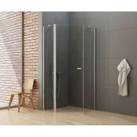 Душевой уголок New Trendy New Soleo Chrome 80х80 профиль Хром стекло прозрачное арт-K-0606 — фото 2, Душевые уголки трапеция